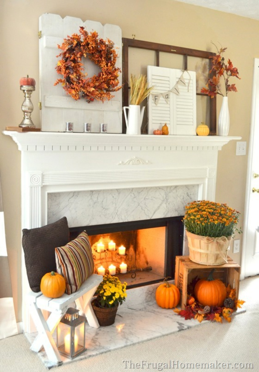 White, orange and brown are the main colors on the palette. Source: The Frugal Homemaker